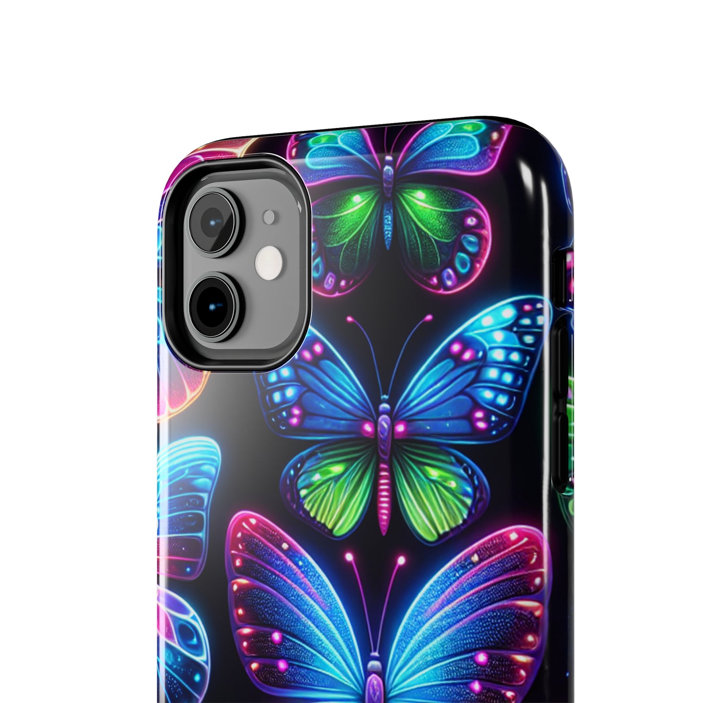 "Dance of the Neon Butterflies" NEON Butterflies Tough Phone Case Iphone 6 7 8 9 10 11 12 13 14 SE X XR XS Pro Max Mini Plus