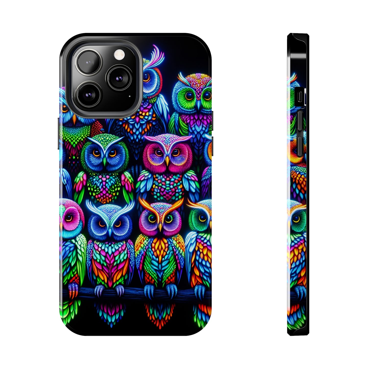 Neon Nocturnal Spectacle. NEON Owls Tough Phone Case