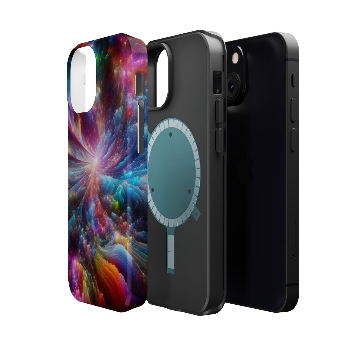 Neon Infinity Chromadrift. Neon Trippy Infinity Patterns Premium Art Magsafe Magnet Tough IPhone 13 14 15 Pro Plus Max and Mini in Matte and Glossy Phone cases