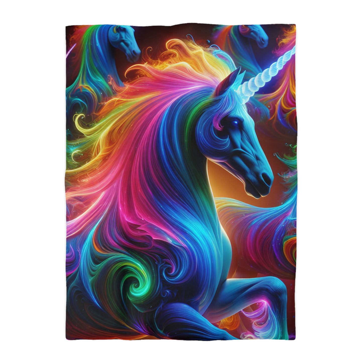 Giovanni Caravaggio - NEON Unicorns Microfiber Duvet Cover