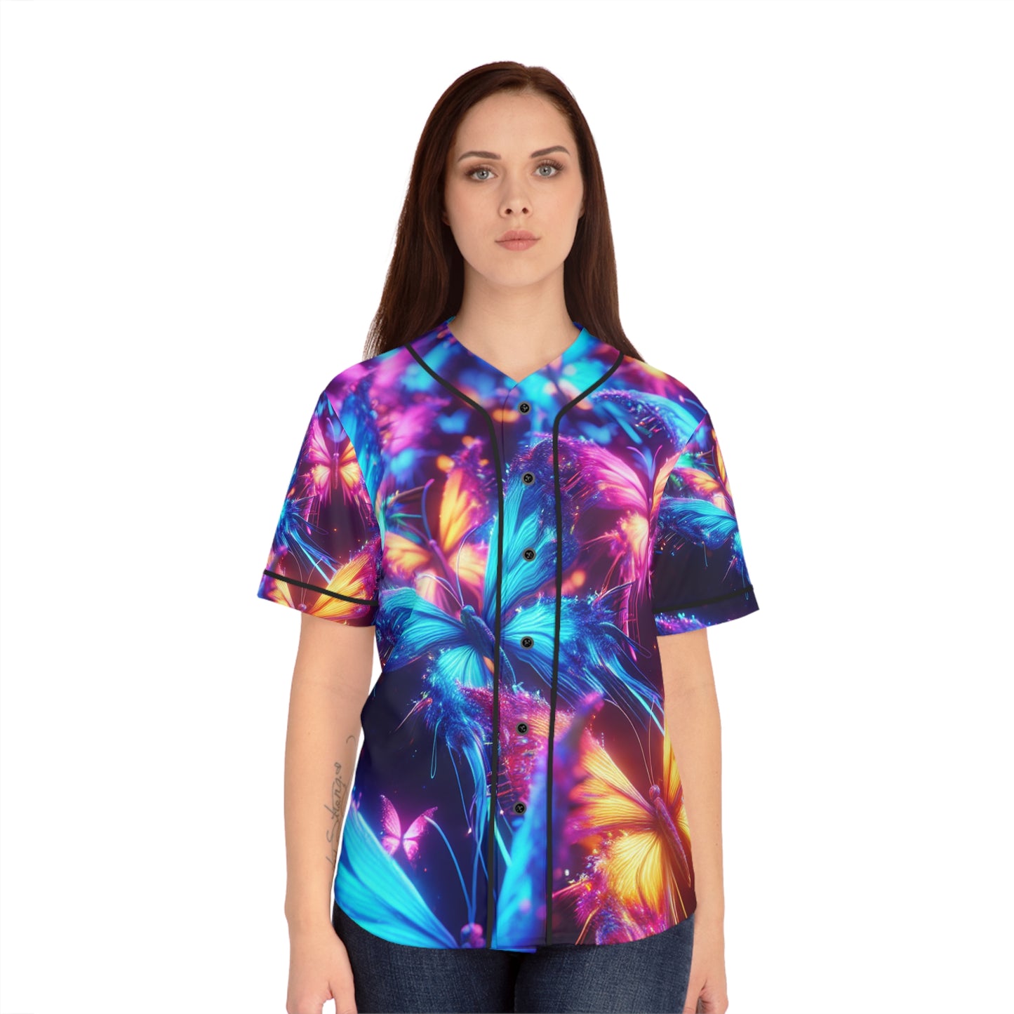 Neon Flight Fantasia Neon Butterflies Womans Jersey