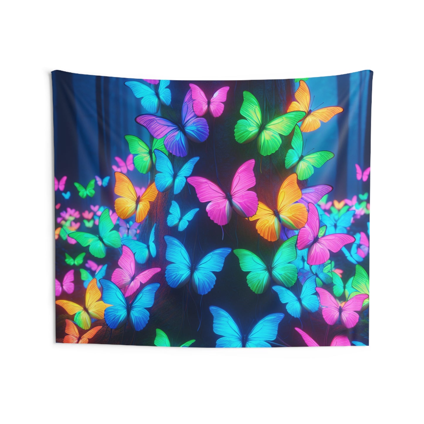 Neon Flight Swirl NEON Butterflies Art Tapestry