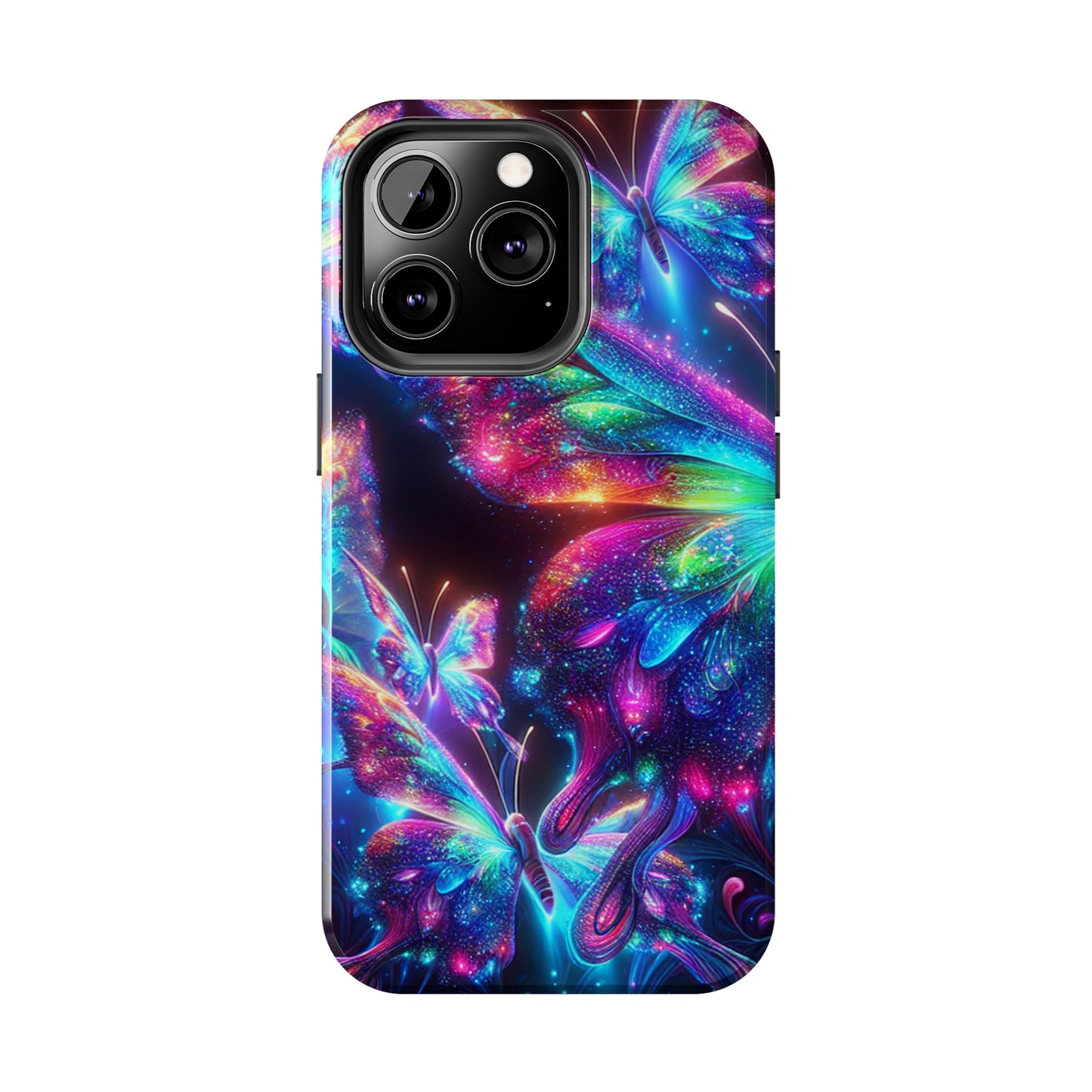 "Butterfly Prism Eruption" NEON Butterflies Tough Phone Case