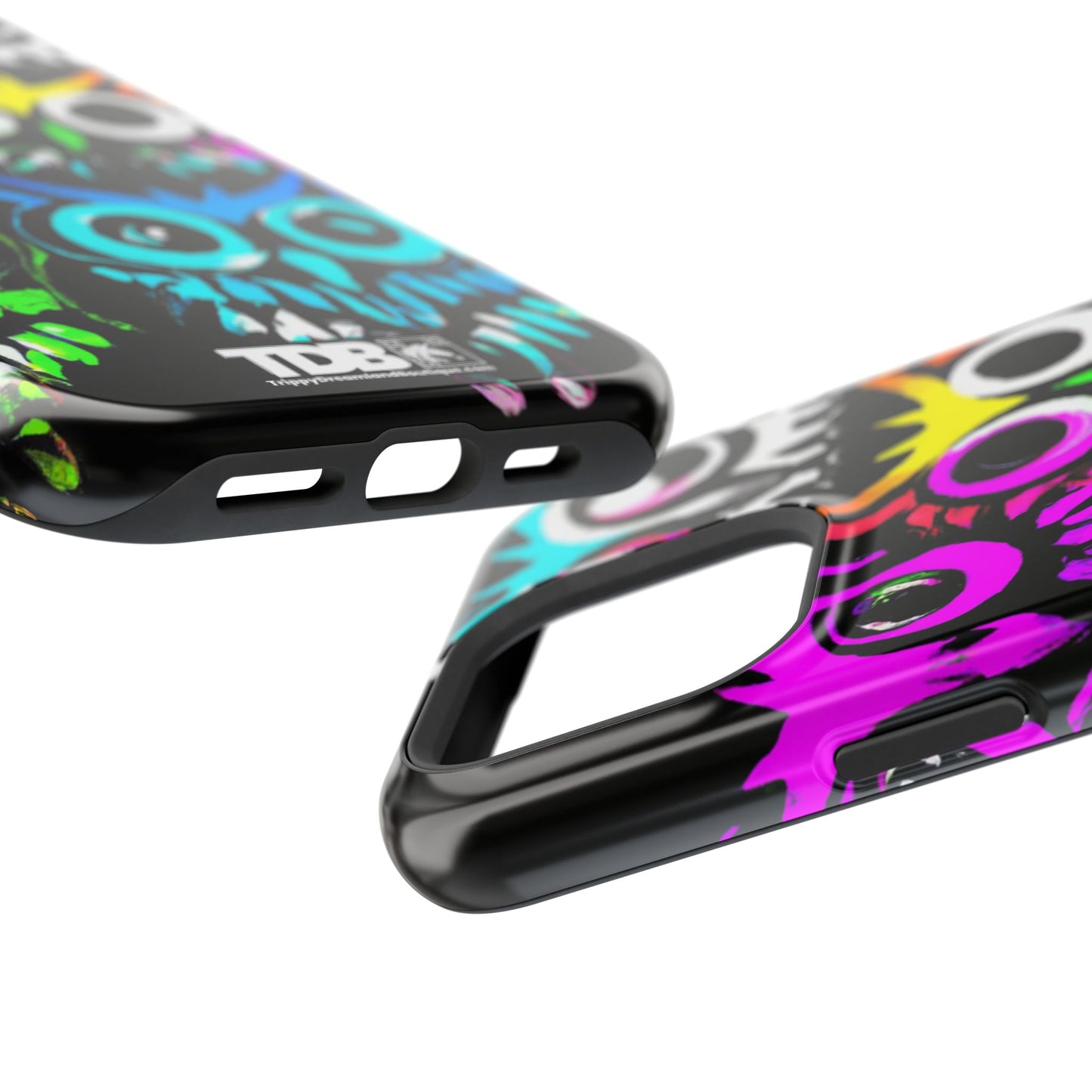 TDB Psychedelic Rave Owl Impact-Resistant Phone Case - Colorful Protection