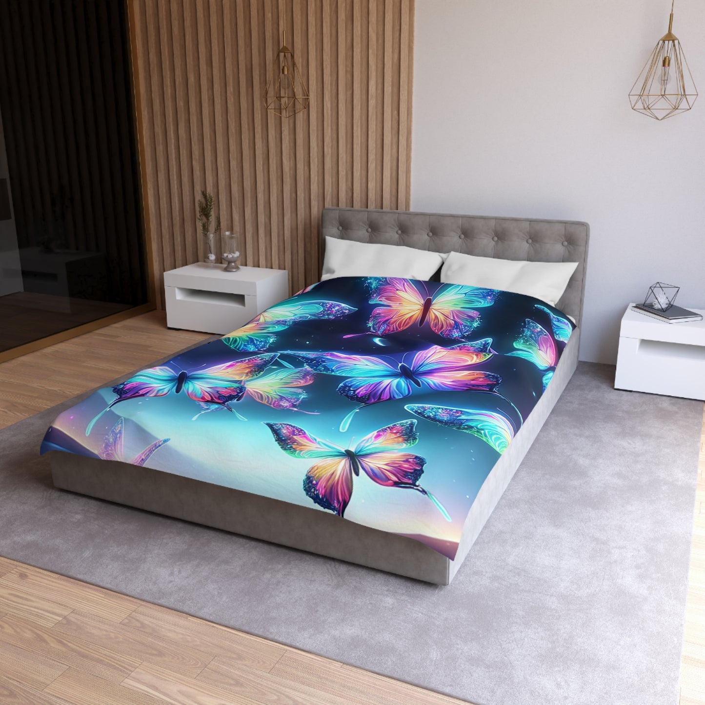 Marcello da Venezia - NEON Butterflies Microfiber Duvet Cover