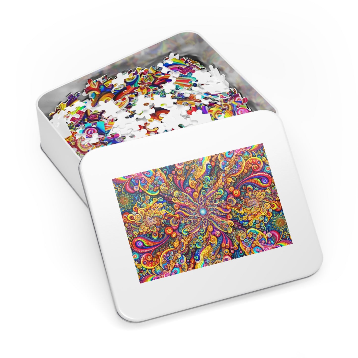 Neon Infinitude - Neon Trippy Infinity Patterns Puzzle 30, 110, 252, and 1000 Pieces