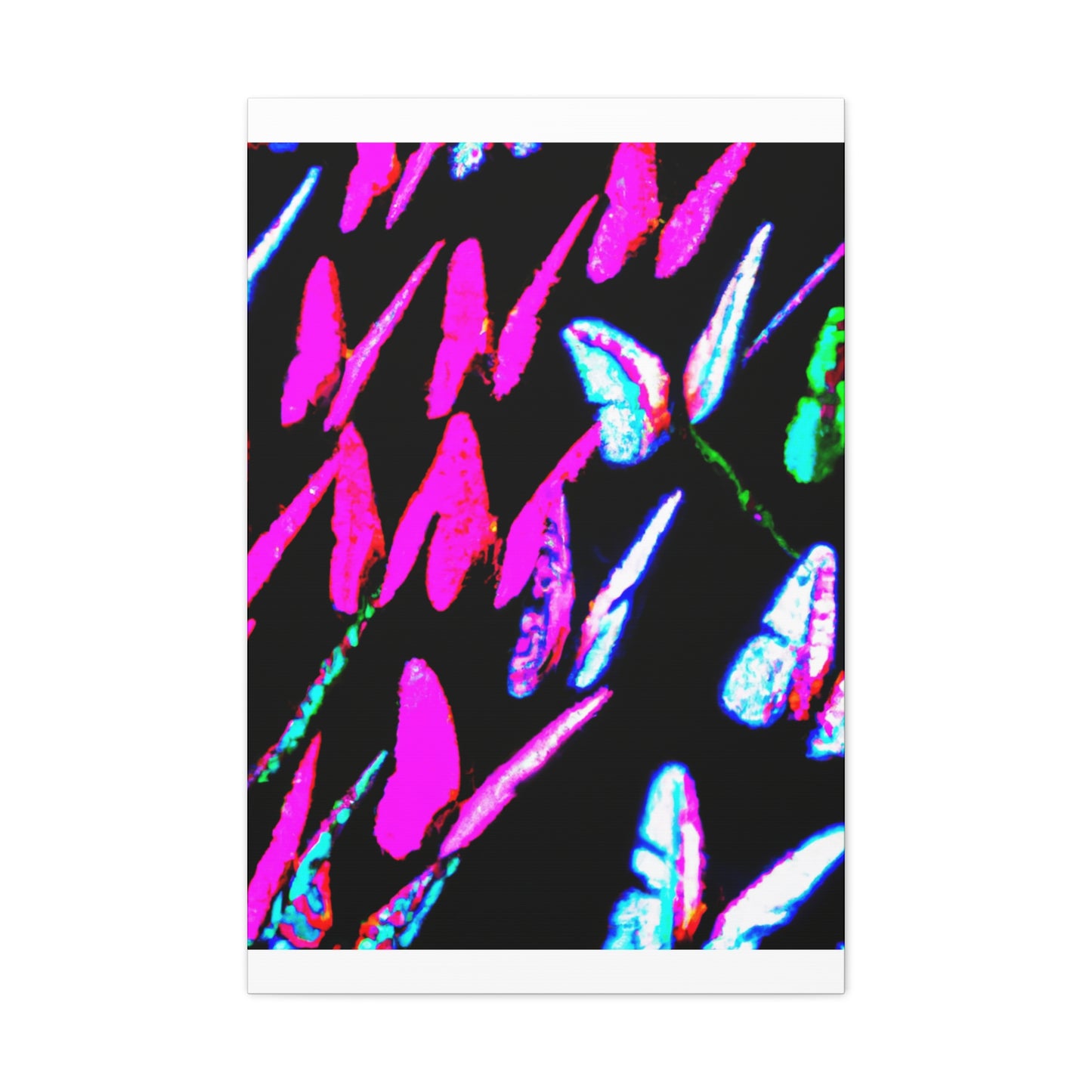 "Neon-Butterfly Prism" Neon Butterflies Art Canvas