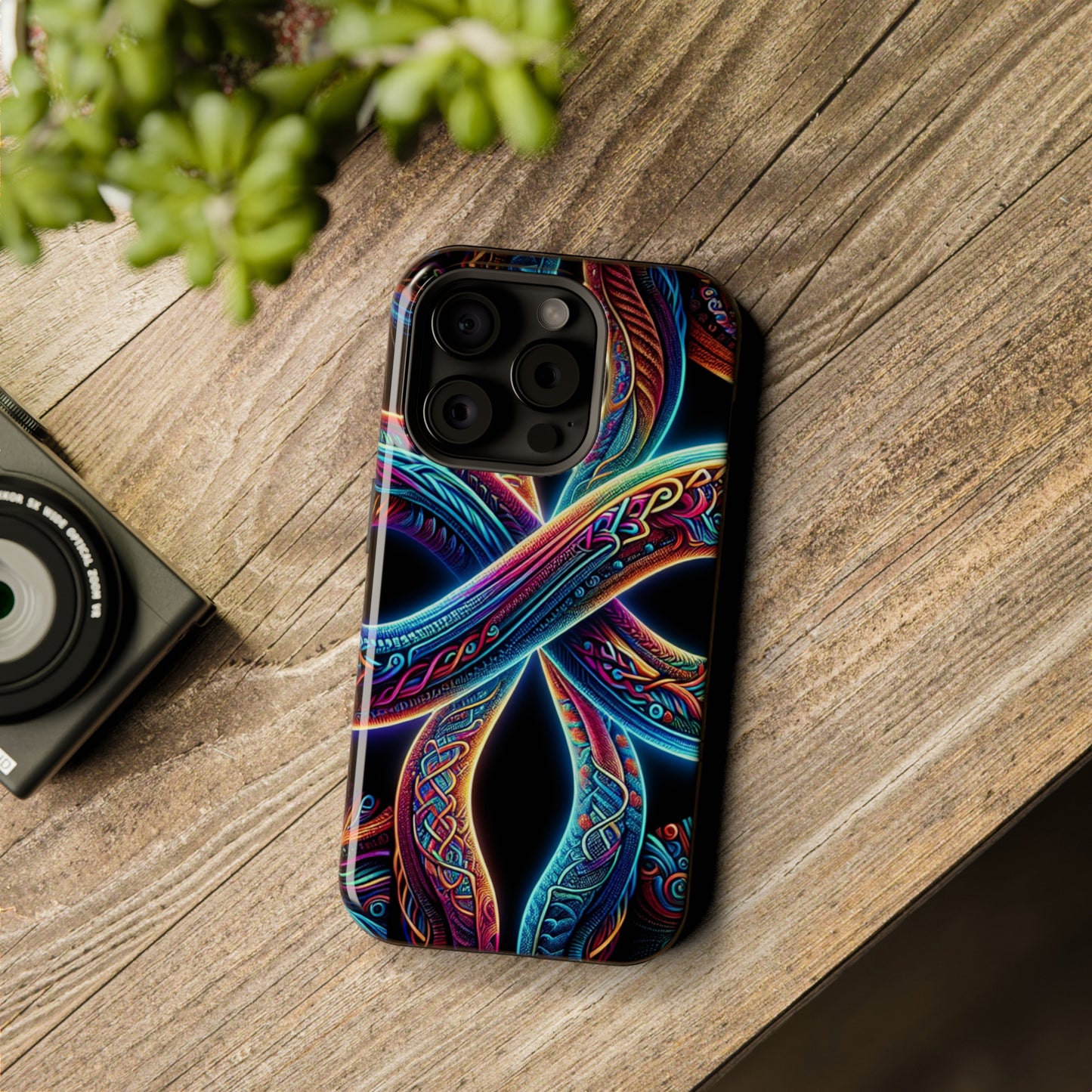 Vibrant Infinity Nocturne Neon Trippy Infinity Patterns Premium Art Magsafe Magnet Tough IPhone 13 14 15 Pro Plus Max and Mini in Matte and Glossy Phone cases