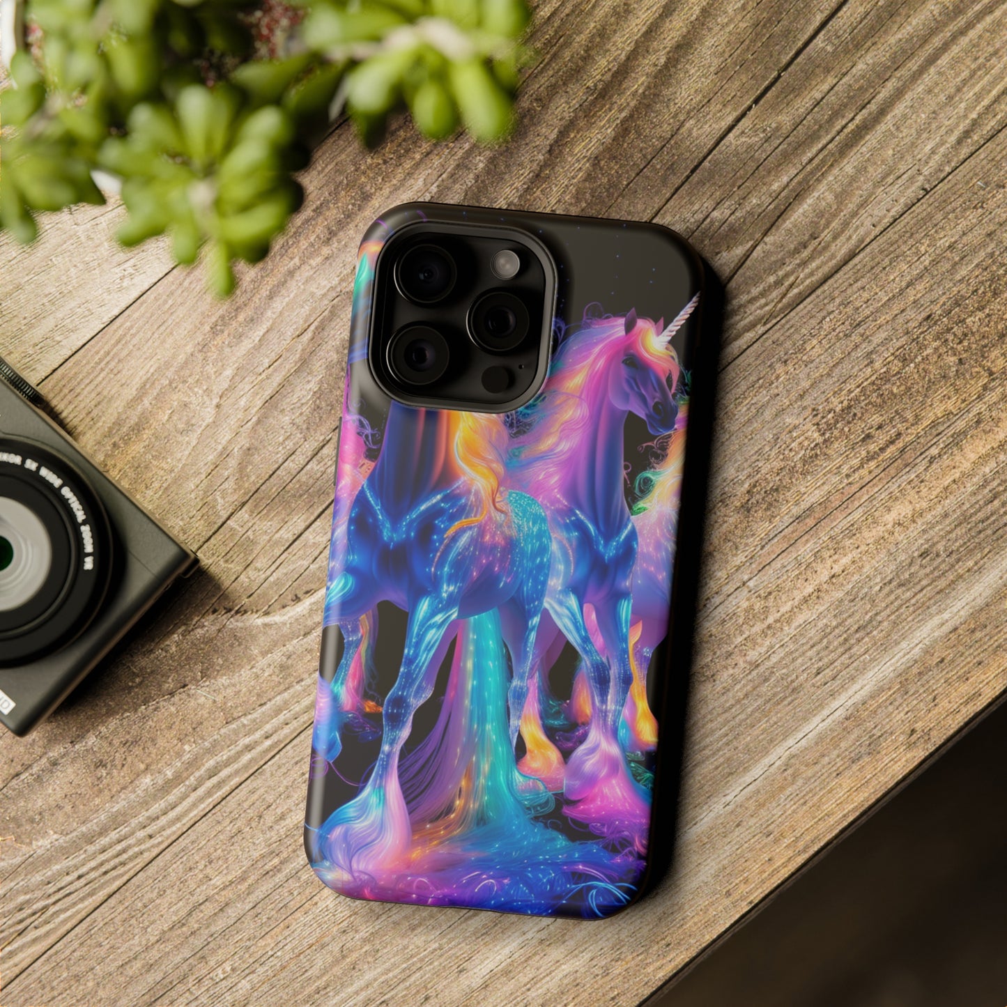 Neon Unicorn Bliss Neon Unicorns Premium Art Magsafe Magnet Tough IPhone 13 14 15 Pro Plus Max and Mini in Matte and Glossy Phone cases