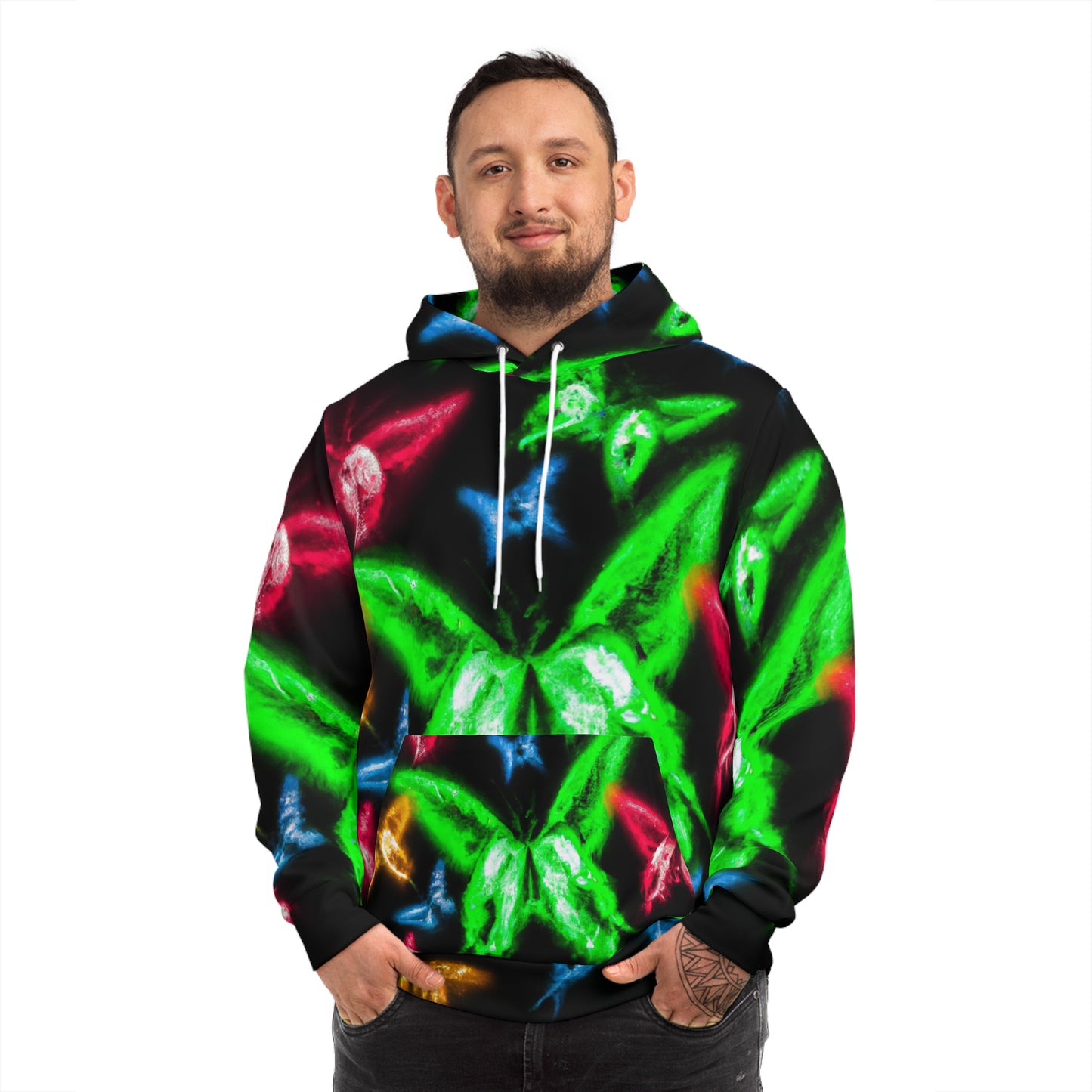 Neon Symphony - Butterflies AOP Hoodie
