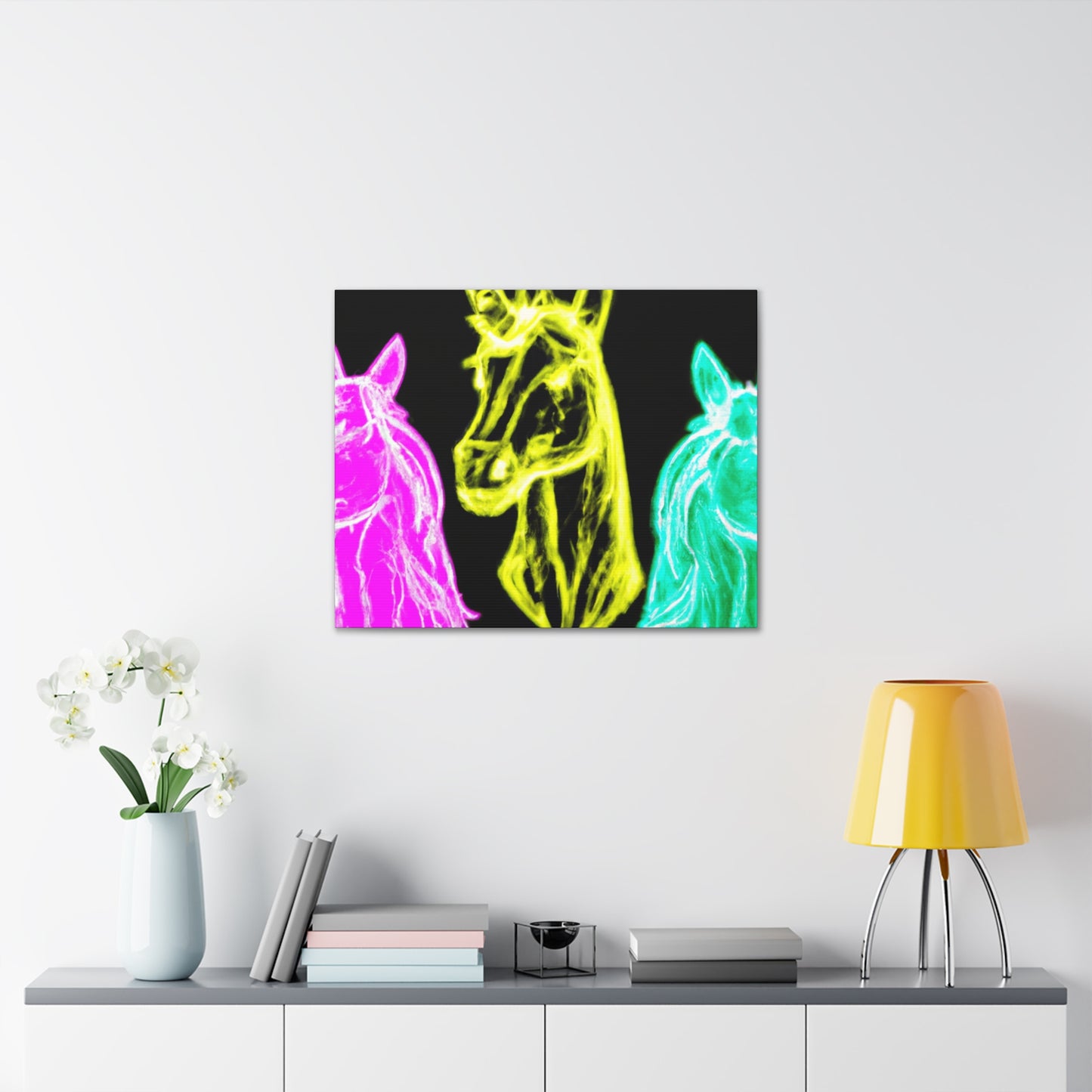 "Neon Unicorn Glow" NEON Unicorns Art Canvas