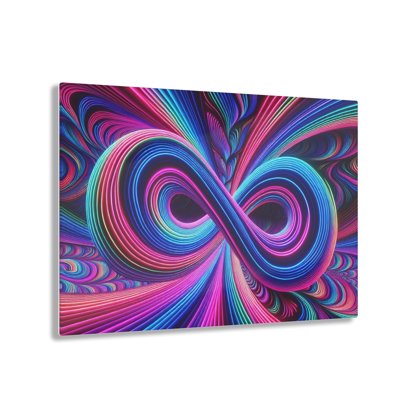Cosmic Geometrica Splendor. Trippy infity Pattern 1/4" Glossy Acrylic Art