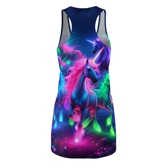Viola's Neon Unicorn Cabaret. Neon Unicorns Racerback Dress