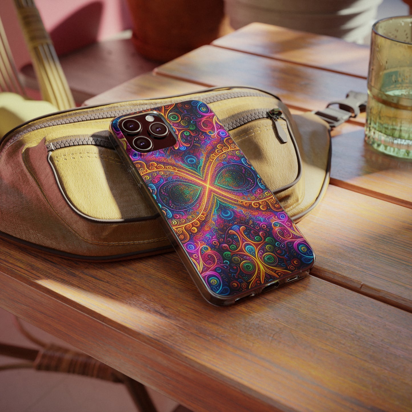 Vibrant Trippy Neon Infinity Swirls Infinity Patterns Art Polycarbonate Phone Case