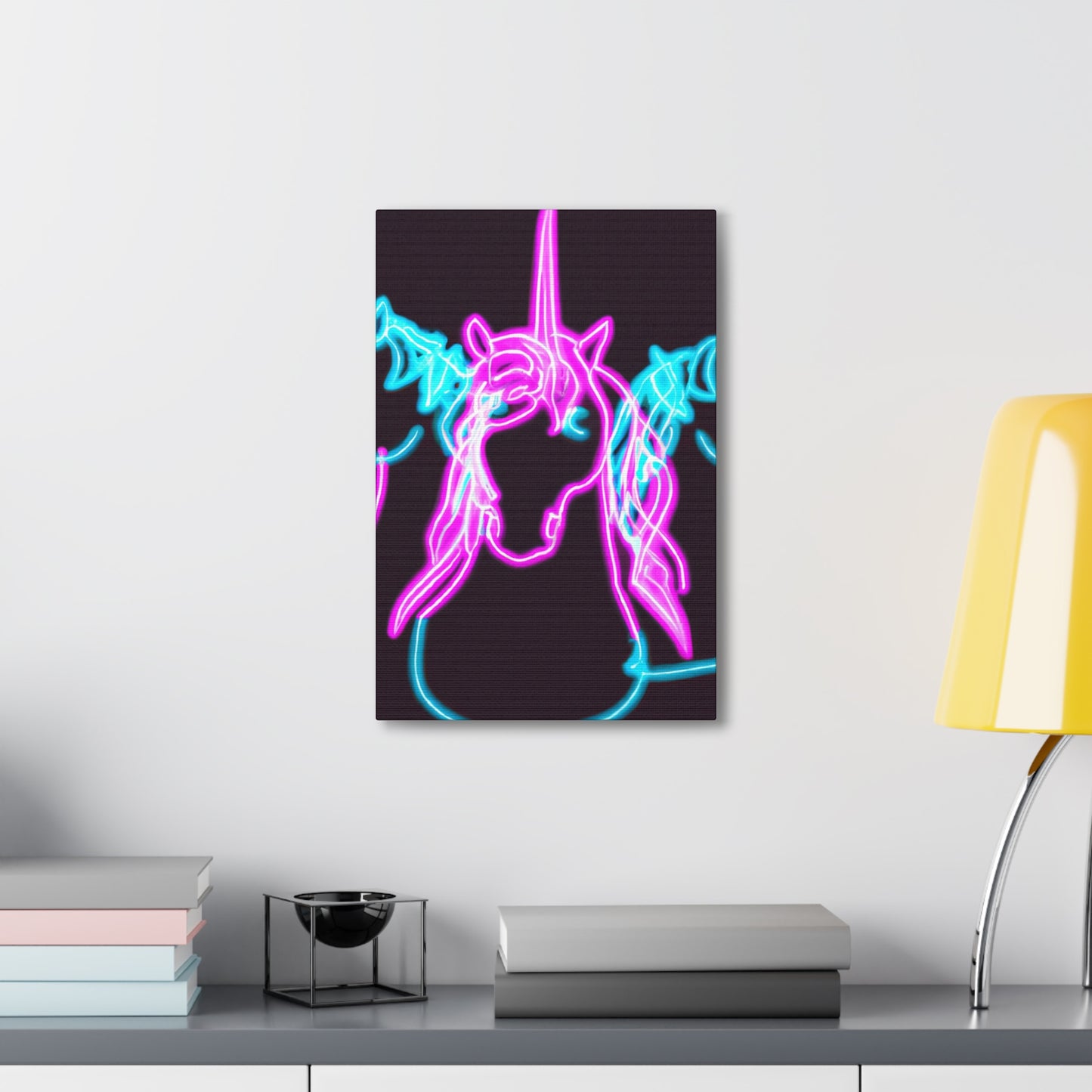 Neon Splendor of Unicorns. NEON Unicorns Art Canvas