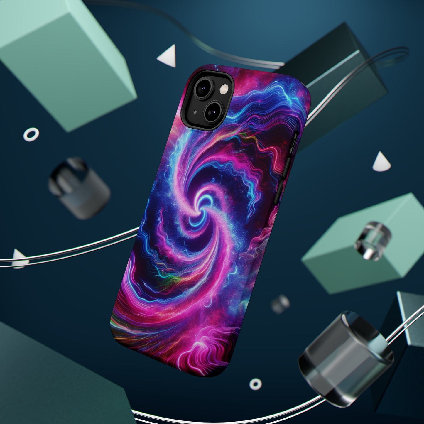 Infinite Neon Horizon Neon Trippy Infinity Patterns Premium Art Magsafe Magnet Tough IPhone 13 14 15 Pro Plus Max and Mini in Matte and Glossy Phone cases