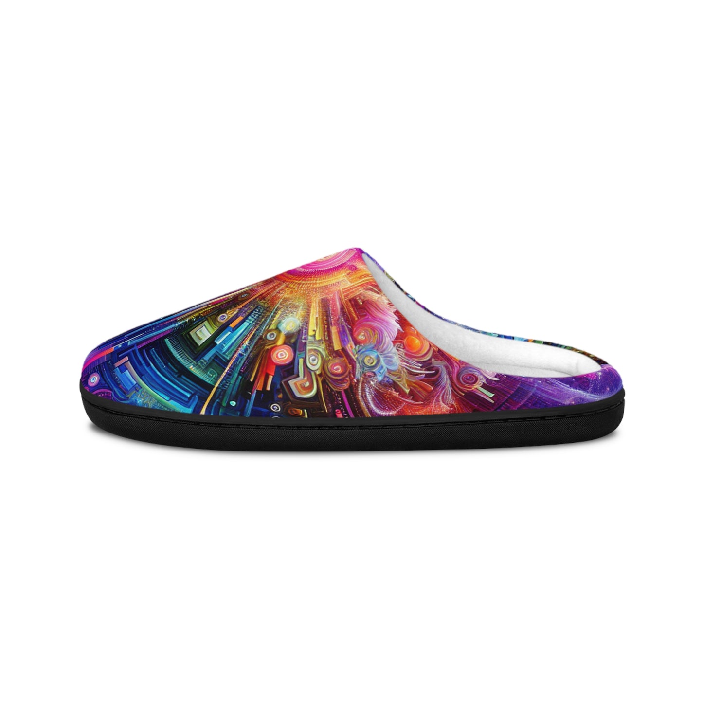 titled "Cyber Mindscapes":
"CyberMindzcape" - Neon Butterflies Woman's Indoor Slippers