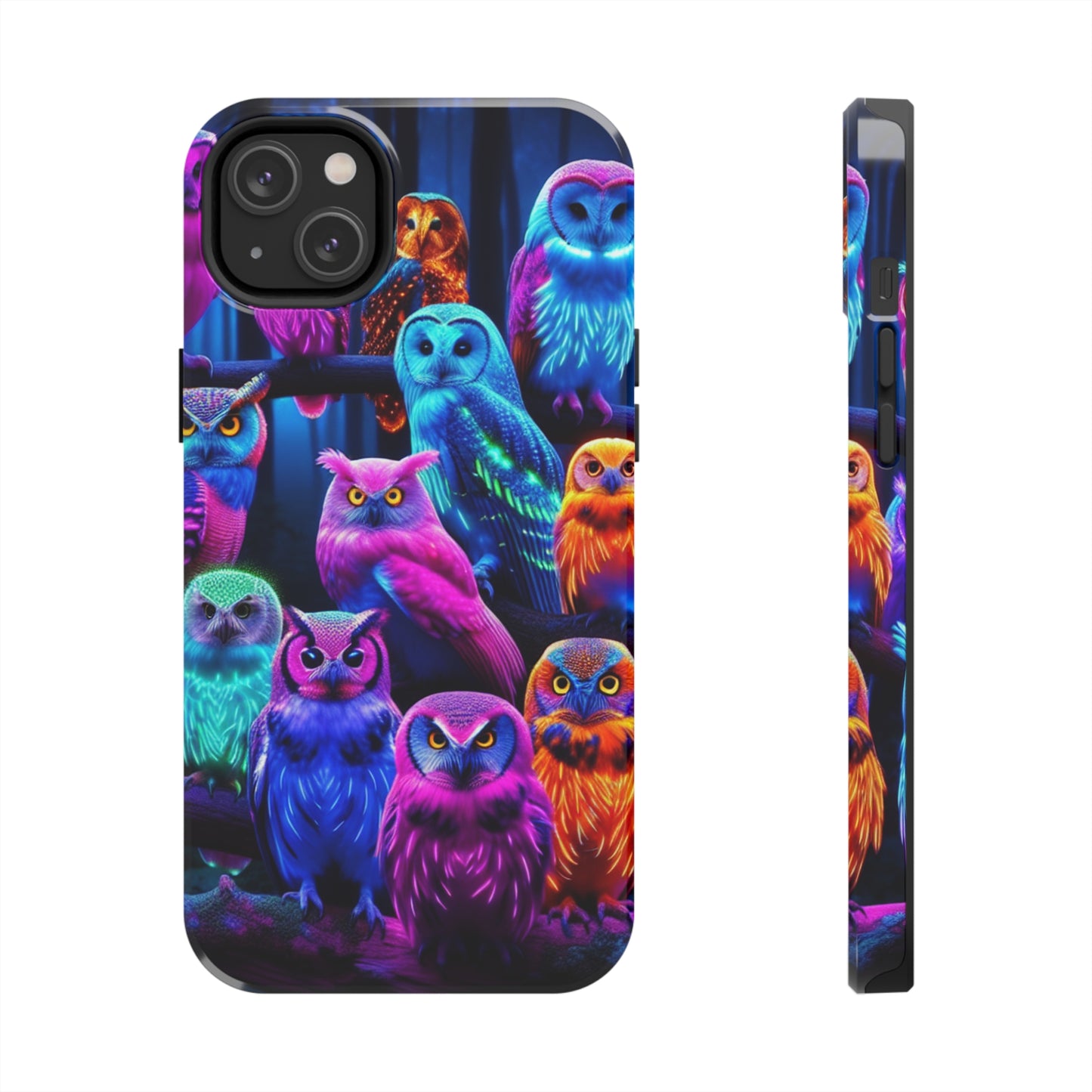Neon Party of Owls NEON Owls Phone Case Iphone 7 8 9 10 11 12 13 14 Pro Max Mini Plus XR XS SE