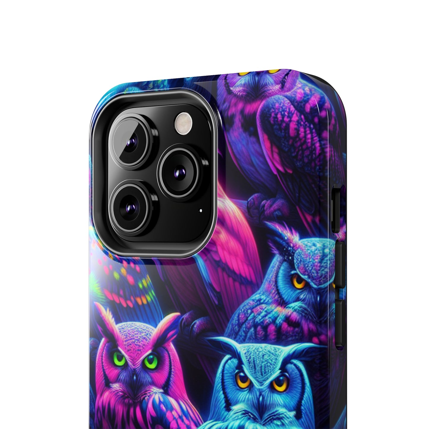 "Vivid Neon Nocturnal Symphony" NEON Owls Tough Phone Case