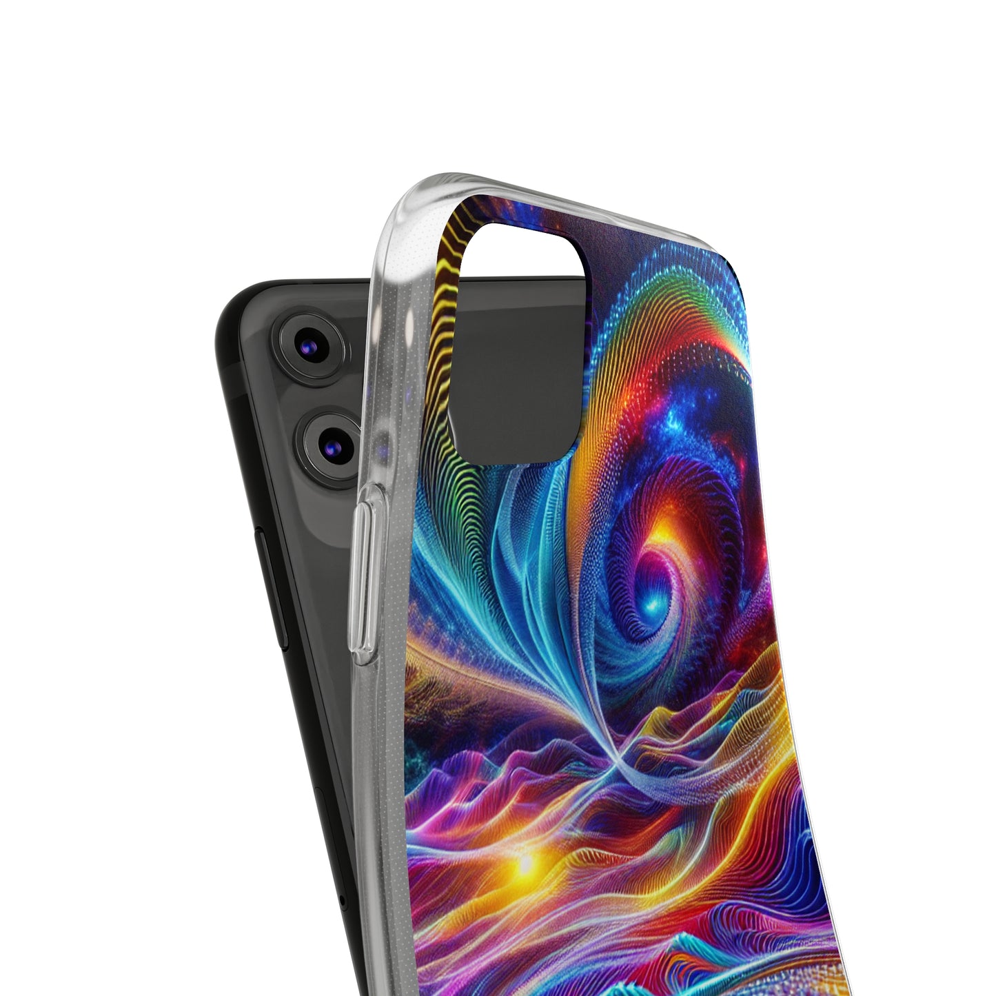 Neon Vortex. Infinity Patterns Art Polycarbonate Phone Case