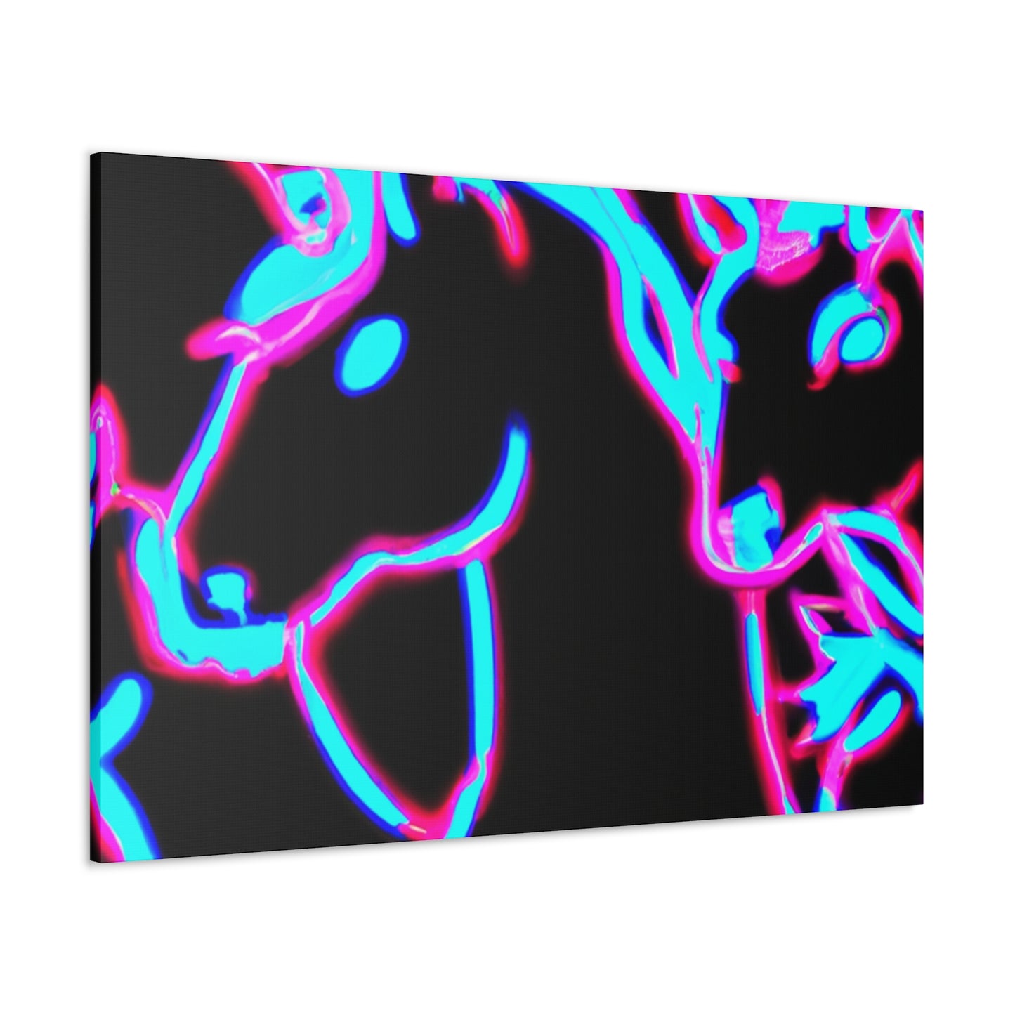 Vibrant Neon Dreamscape NEON Unicorns Art Canvas
