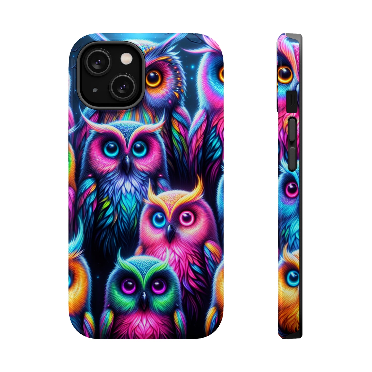 Neon Night Owls Neon Owls Premium Art Magsafe Magnet Tough IPhone 13 14 15 Pro Plus Max and Mini in Matte and Glossy Phone cases