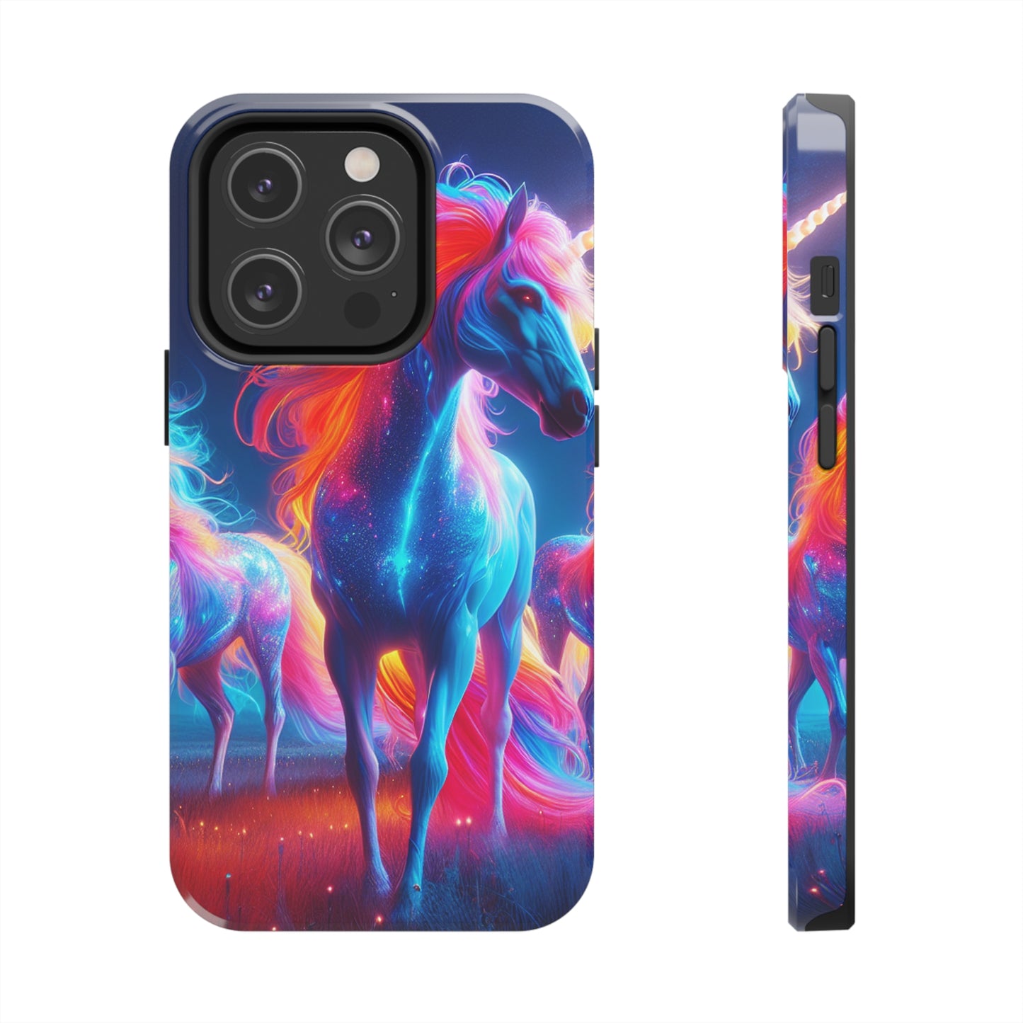 "Neon Dreamscapes: A Pride of Unicorns" NEON Unicorns Tough Phone Case