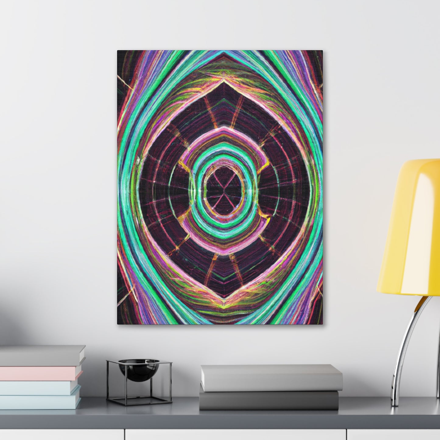 Electric Cosmic Confetti. Trippy Infinity Patterns Art Canvas