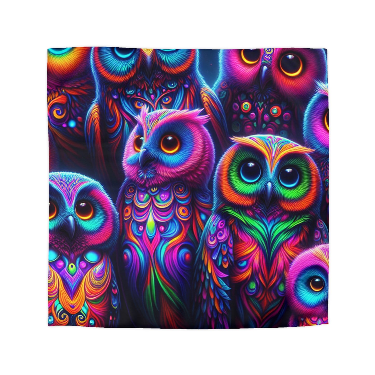 Giovanni di Saraco - NEON Owls Microfiber Duvet Cover
