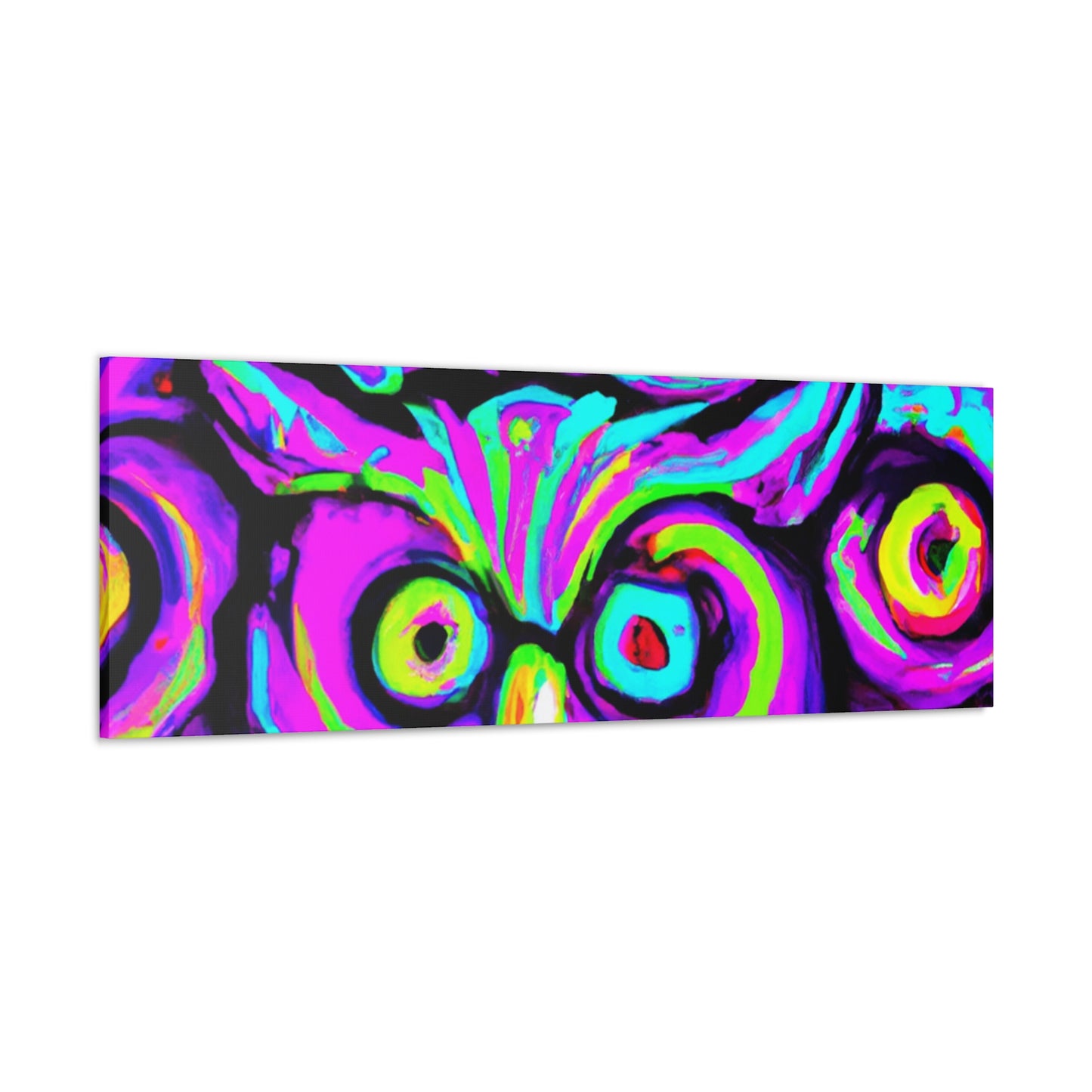 Neon Nocturnal Nocturne NEON Owls Art Canvas