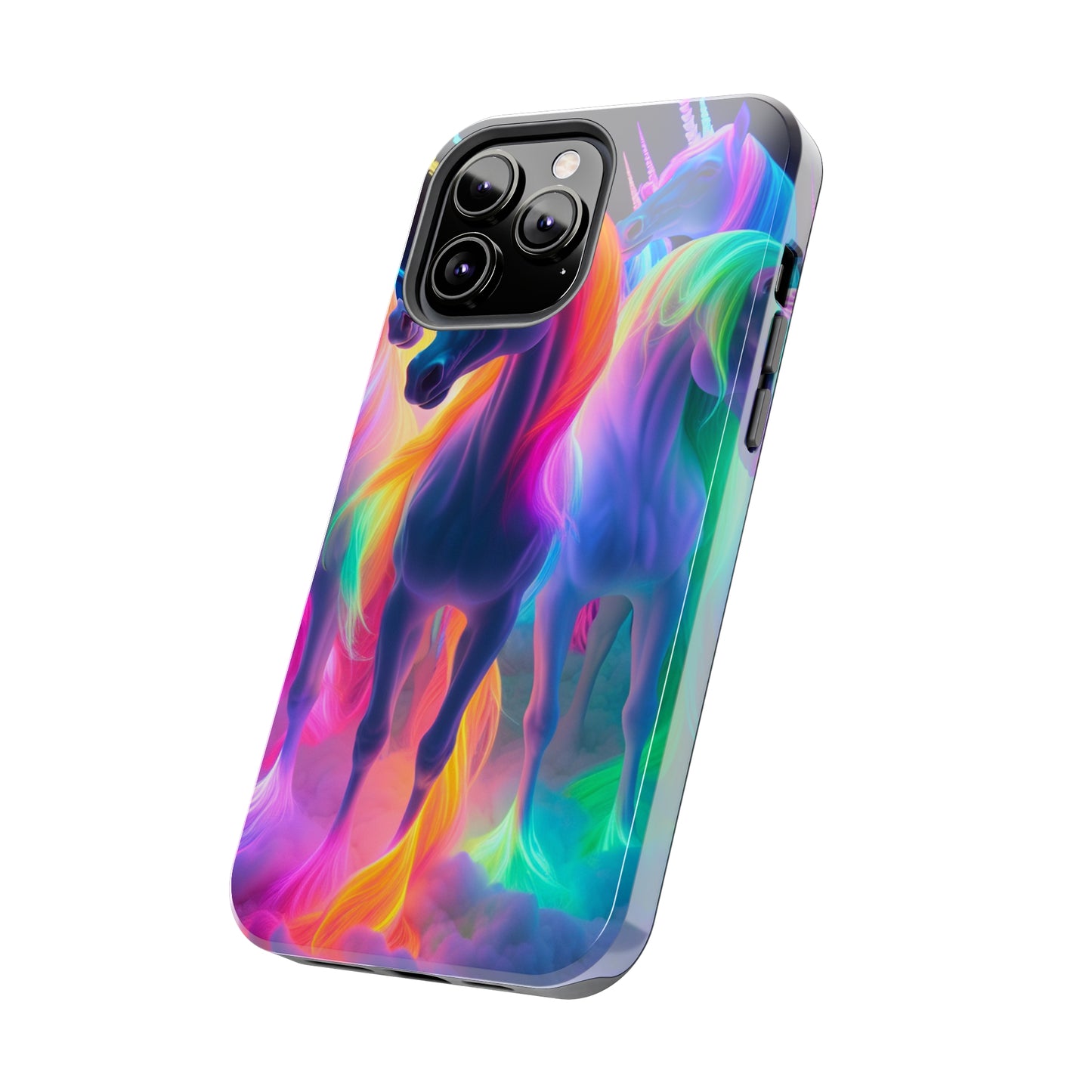 Vividly Rainbow Dreaming NEON Unicorns Tough Phone Case
