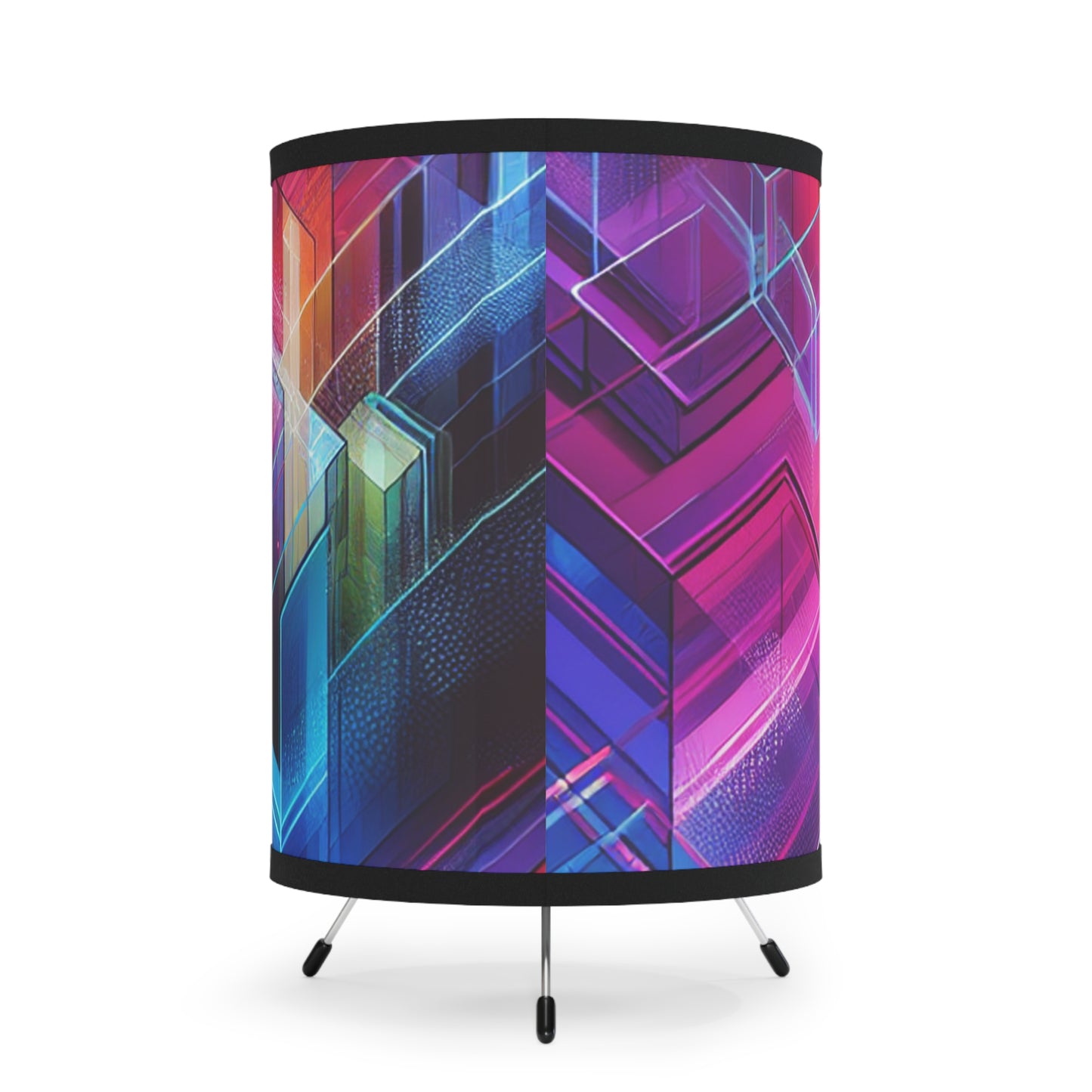 Luca di Monteverdi - Trippy Infity Patterns Art Tripod Lamp