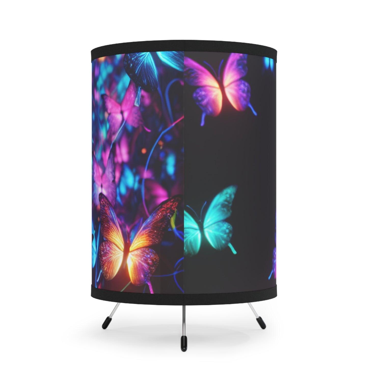 Neon Butterfly Congregation - NEON Butterflies Art Tripod Lamp