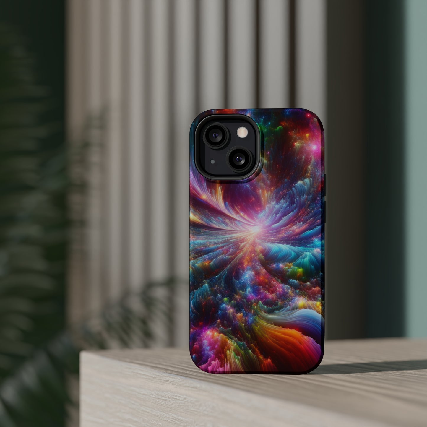Neon Infinity Chromadrift. Neon Trippy Infinity Patterns Premium Art Magsafe Magnet Tough IPhone 13 14 15 Pro Plus Max and Mini in Matte and Glossy Phone cases