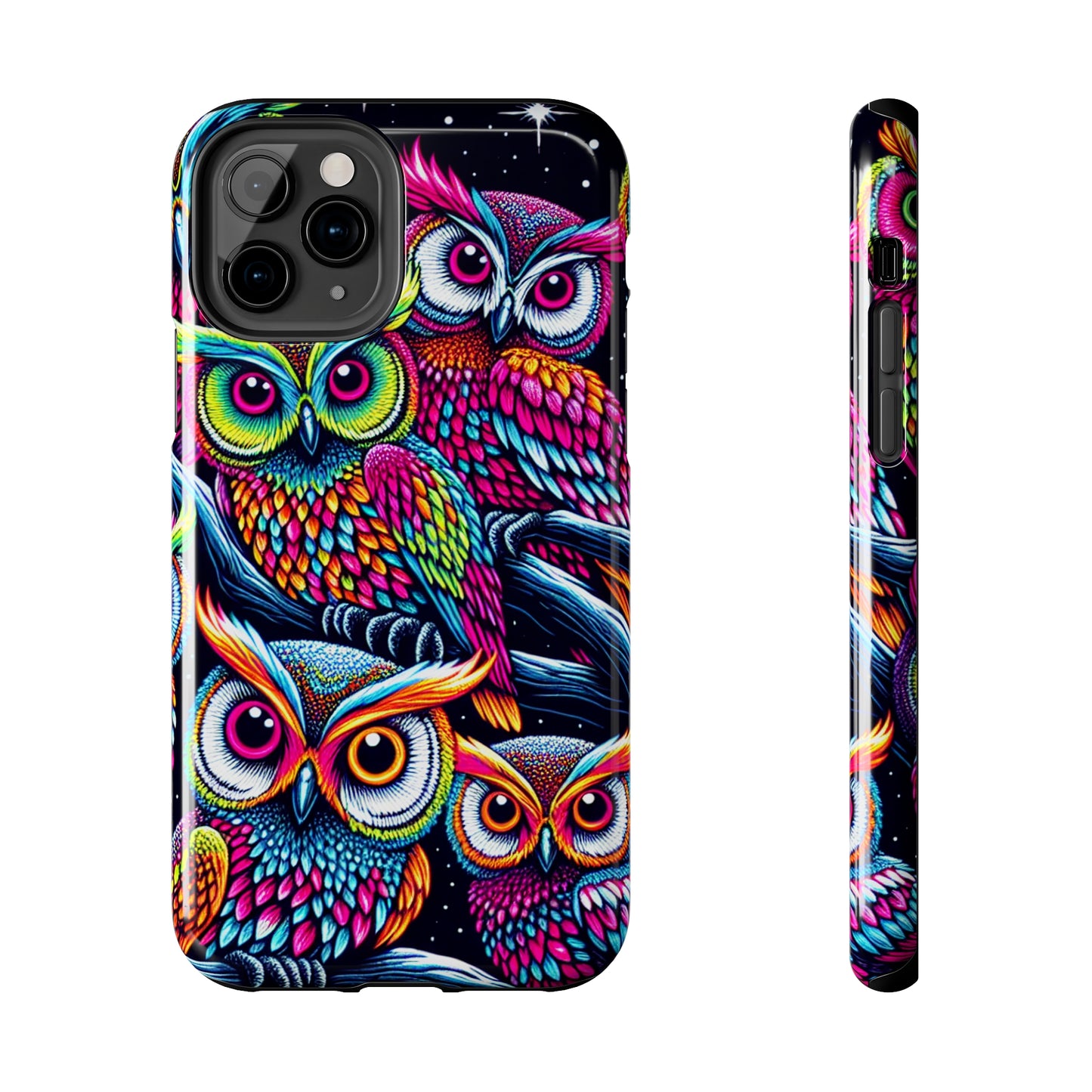"Neon Nocturne" NEON Owls Tough Phone Case