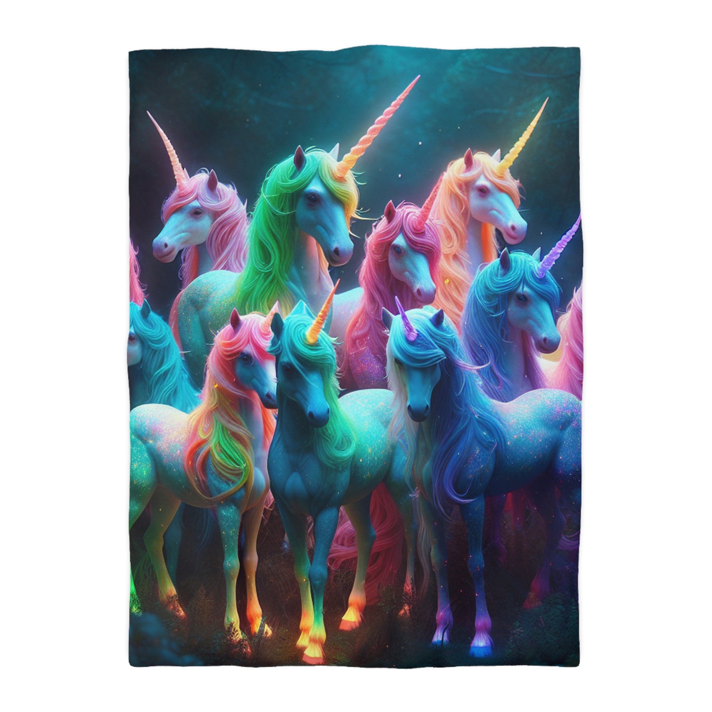 Giovanni da Guido - NEON Unicorns Microfiber Duvet Cover