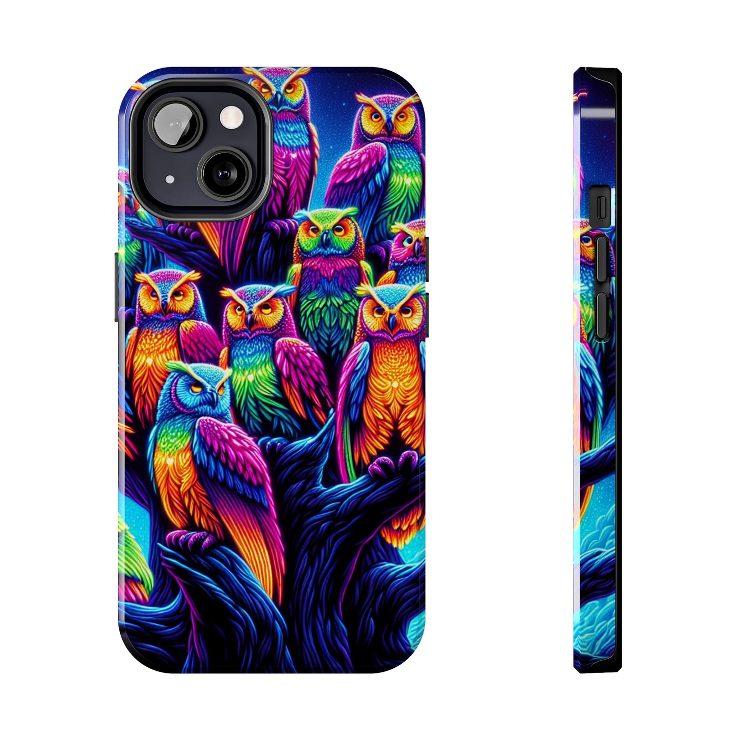Neon Nocturne. NEON Owls Tough Phone Case