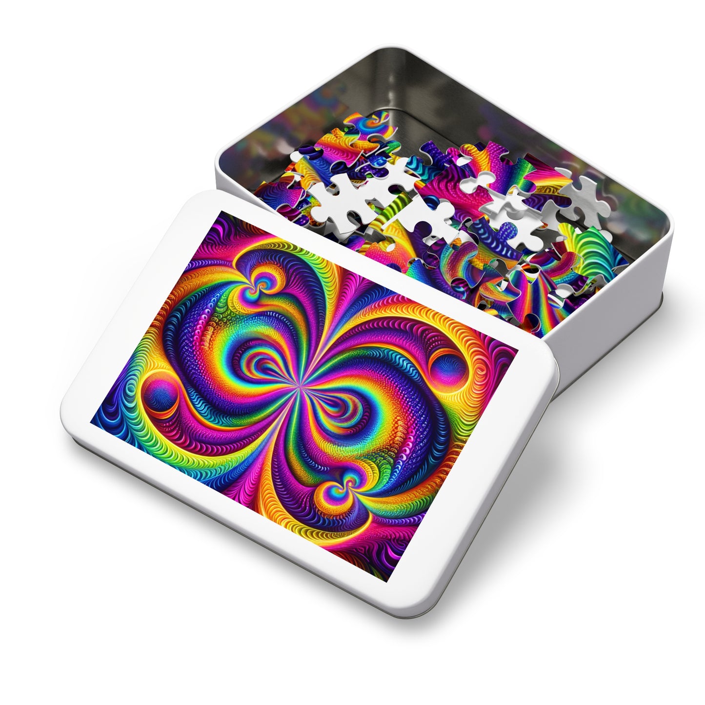 VibNeoInfinPaint - Neon Trippy Infinity Patterns Puzzle 30, 110, 252, and 1000 Pieces