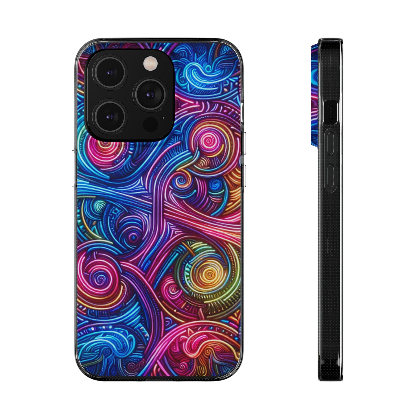 Vibrant Trippy Neon Infinity Ripples. Infinity Patterns Art Polycarbonate Phone Case Samsung Galaxy s21 s22 Google Pixel 6 Iphone 11 12 13 14 Pro Max Mini Plus