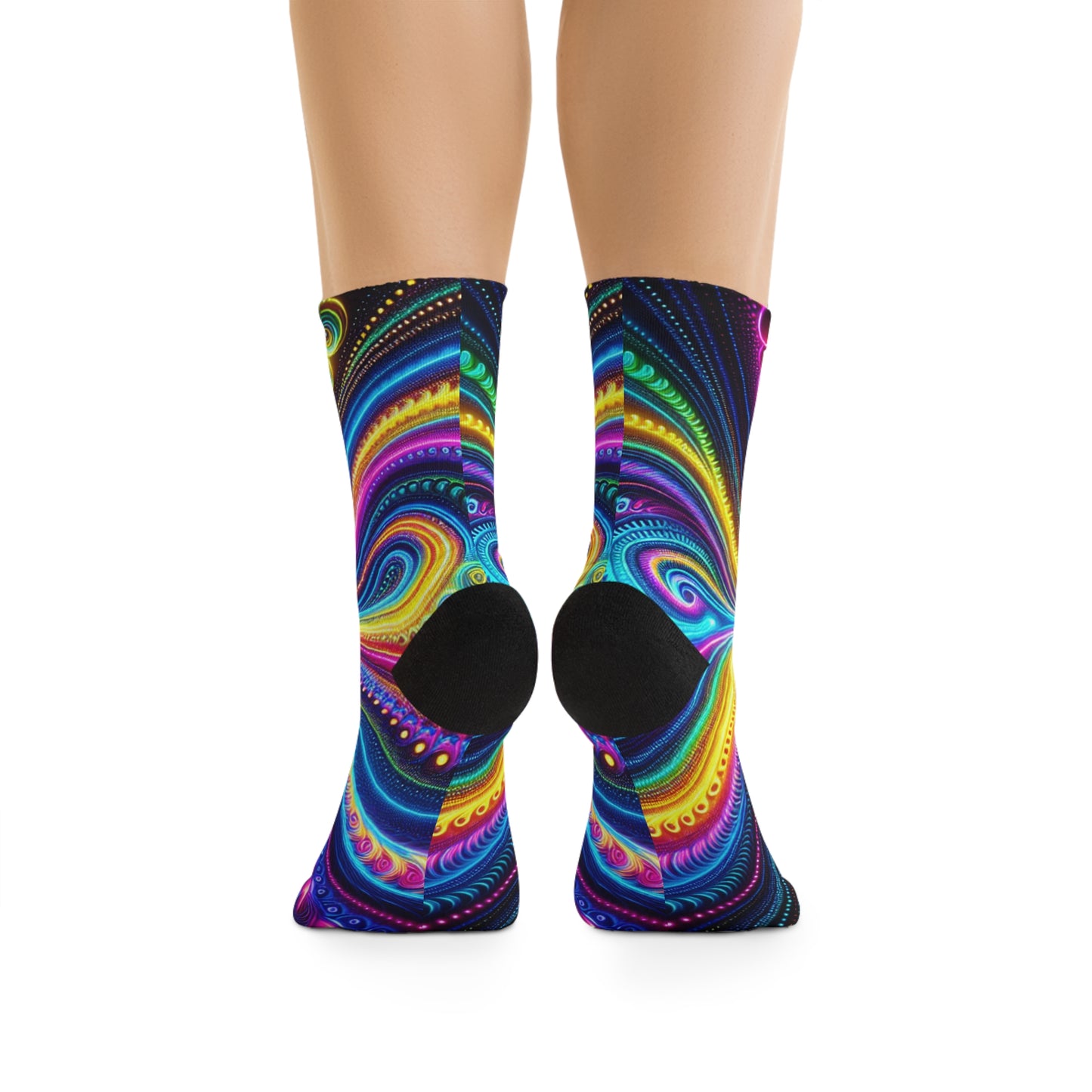 TDB Neon Dreamsky Infinity. Trippy Recycled Poly Socks