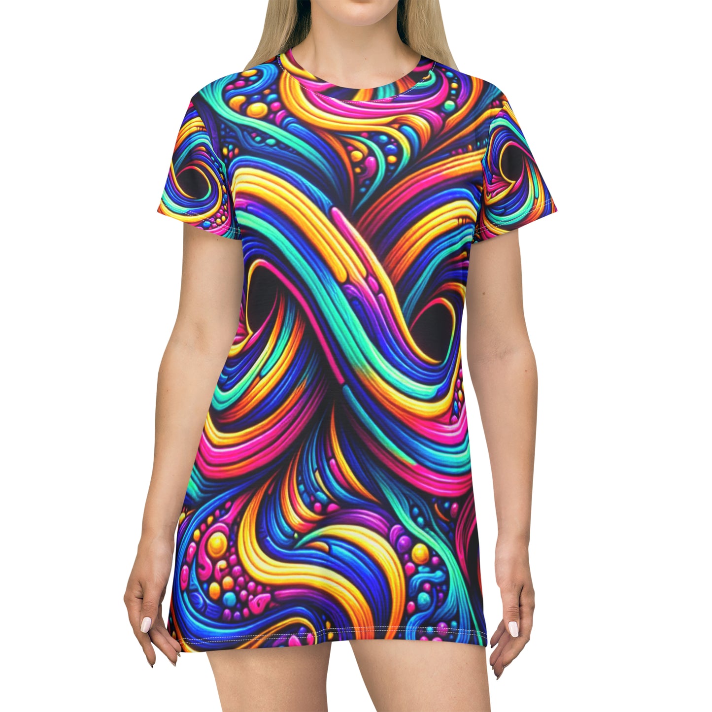 Cosmic Radiant Slithers Infinity Patterns Womans T Shirt Dress