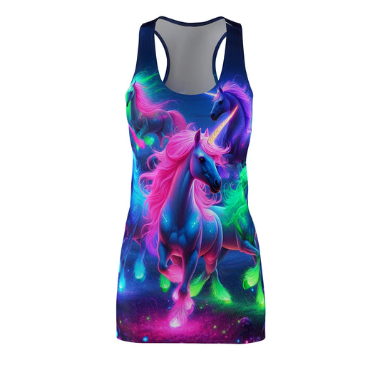 Viola's Neon Unicorn Cabaret. Neon Unicorns Racerback Dress