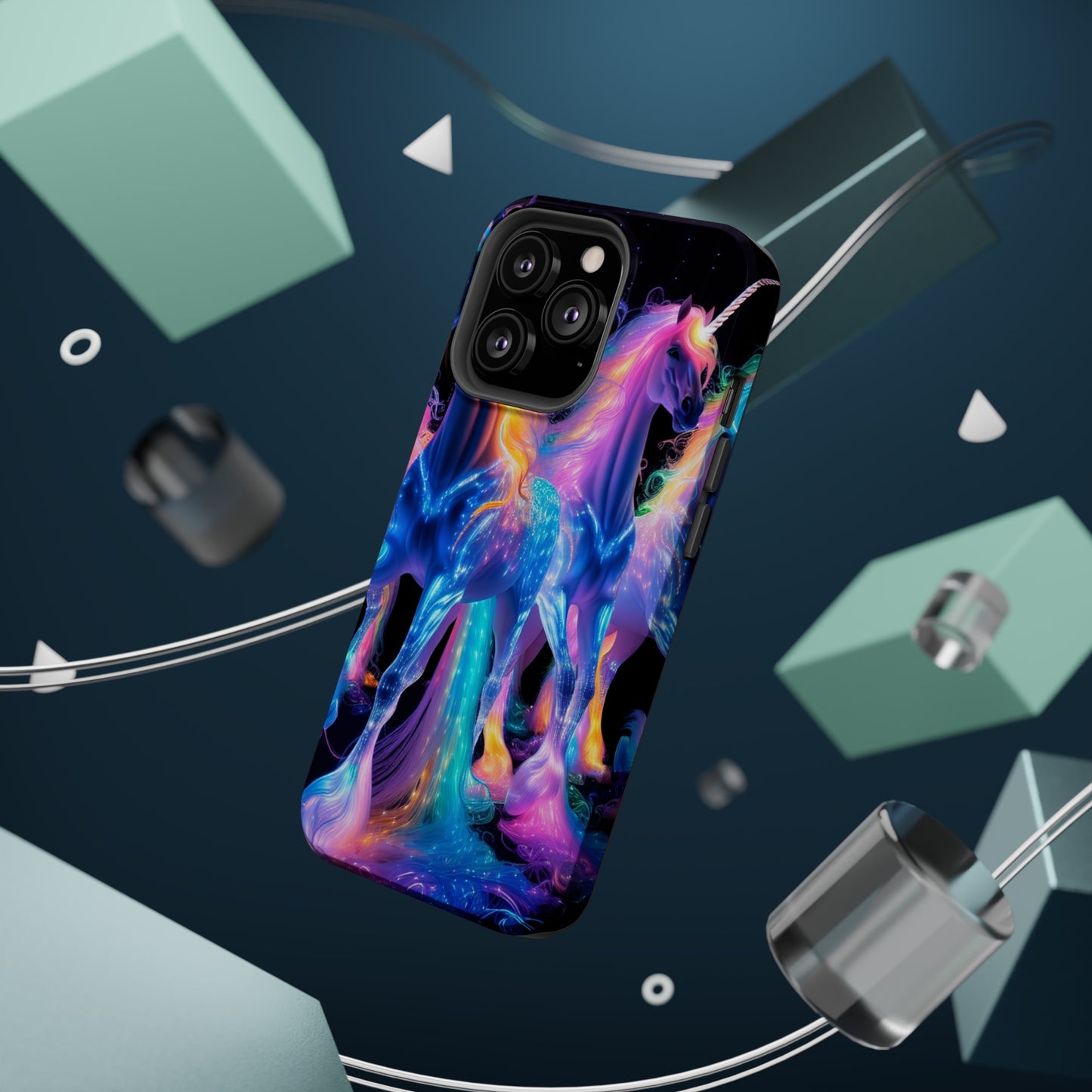 Neon Unicorn Bliss Neon Unicorns Premium Art Magsafe Magnet Tough IPhone 13 14 15 Pro Plus Max and Mini in Matte and Glossy Phone cases