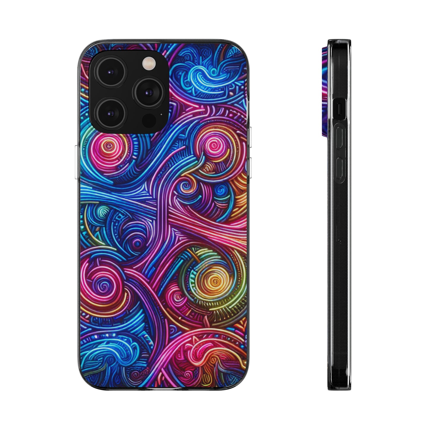 Vibrant Trippy Neon Infinity Ripples. Infinity Patterns Art Polycarbonate Phone Case Samsung Galaxy s21 s22 Google Pixel 6 Iphone 11 12 13 14 Pro Max Mini Plus