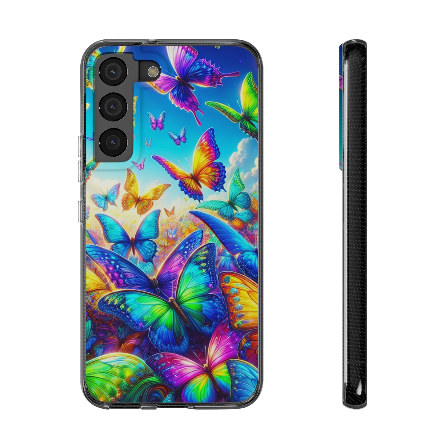 "Neon Brilliance" NEON Butterflies Art Polycarbonate Phone Case Samsung Galaxy s21 s22 Google Pixel 6 Iphone 11 12 13 14 Pro Max Mini Plus