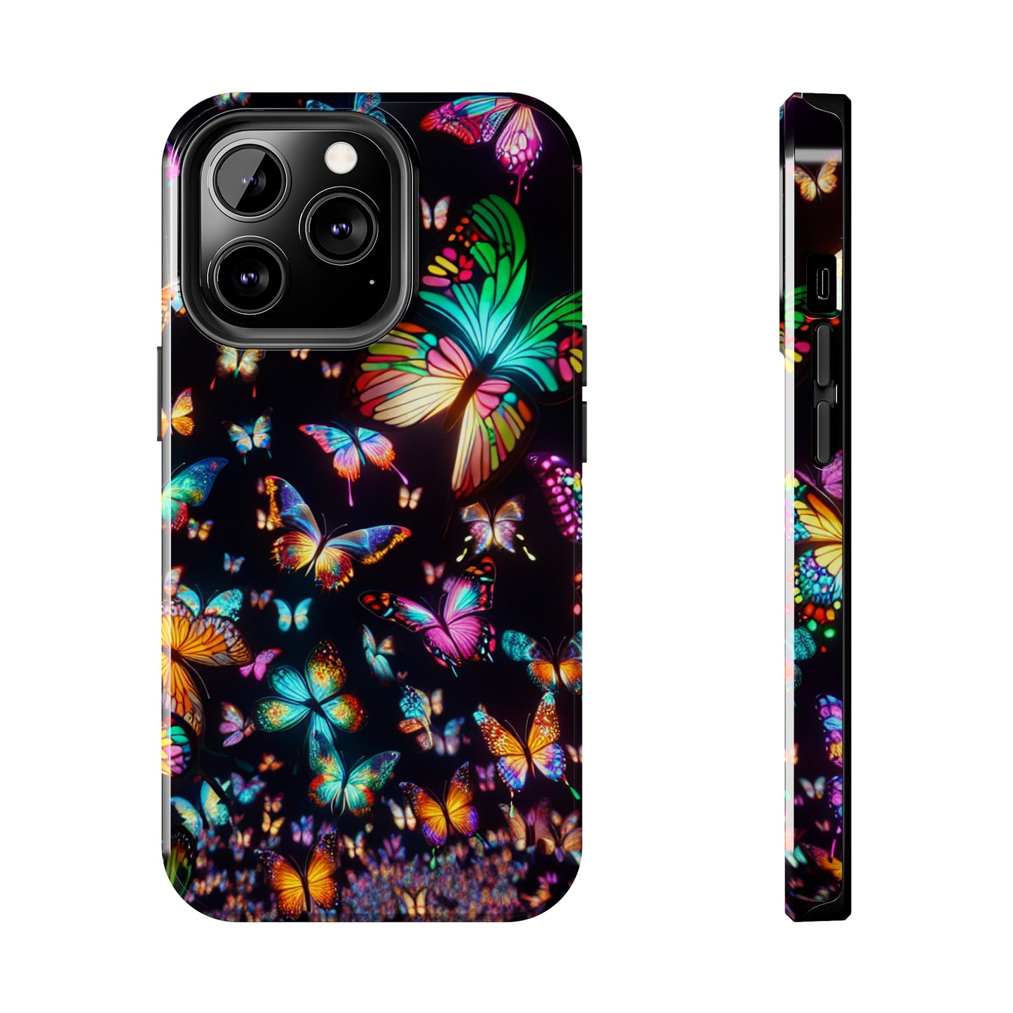 Neon Butterflies Dance NEON Butterflies Tough Phone Case Iphone 6 7 8 9 10 11 12 13 14 SE X XR XS Pro Max Mini Plus