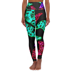 "Euphoric Flight of the Neon Bees" - Butterflies Leggings
