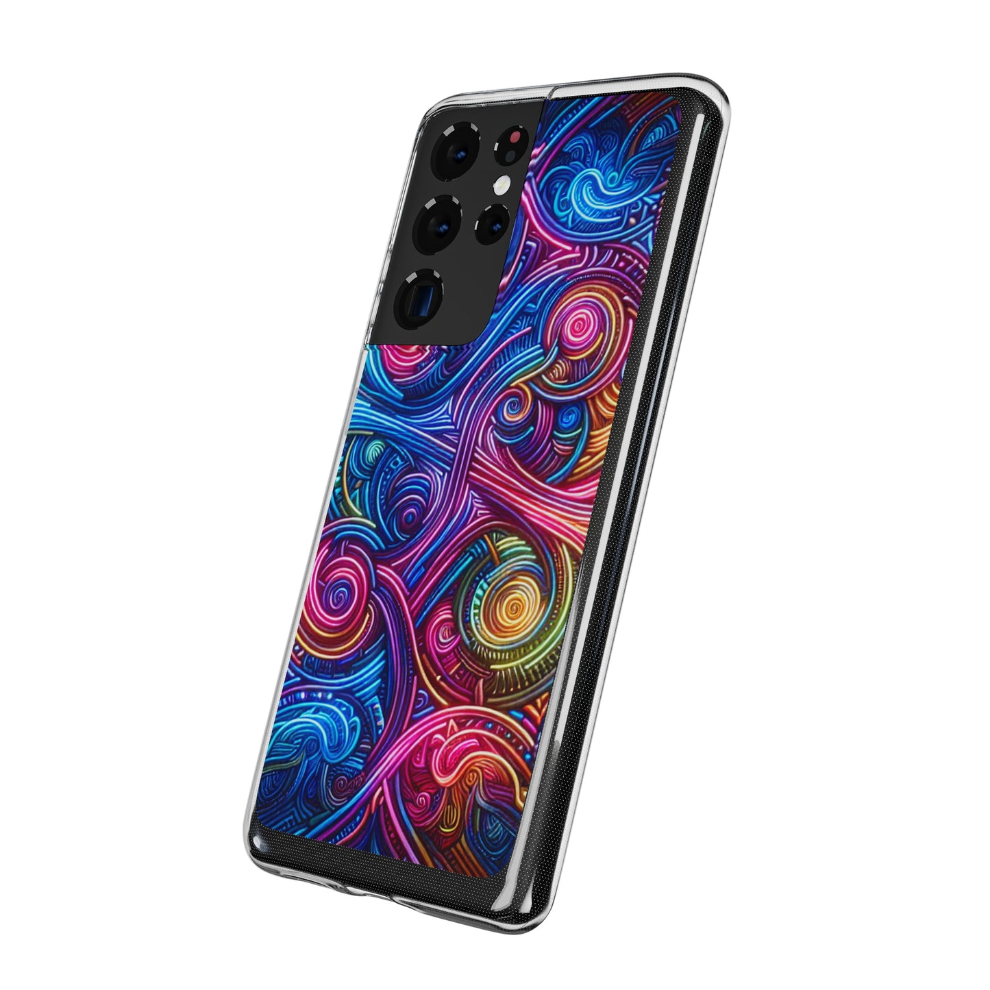 Vibrant Trippy Neon Infinity Ripples. Infinity Patterns Art Polycarbonate Phone Case Samsung Galaxy s21 s22 Google Pixel 6 Iphone 11 12 13 14 Pro Max Mini Plus