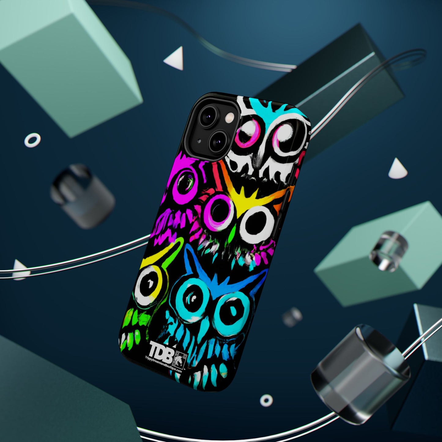 TDB iPhone Magnetic Tough Case - Psychedelic Rave Owl Design