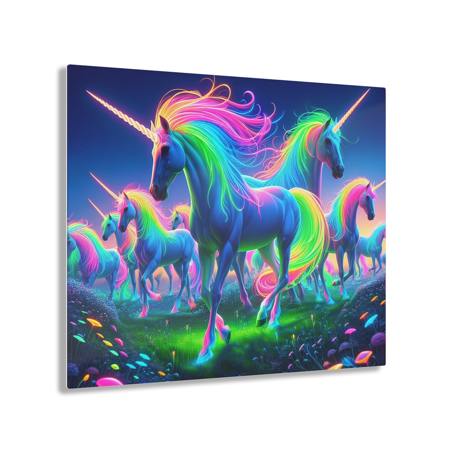 Neon Unicorn Spectacle NEON Unocrons Art 1/4" Glossy Acrylic Art